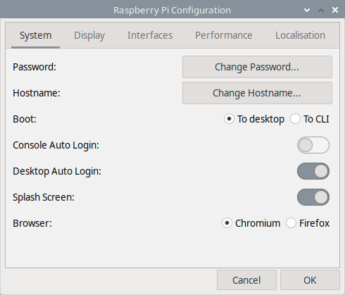 GUI Configuration