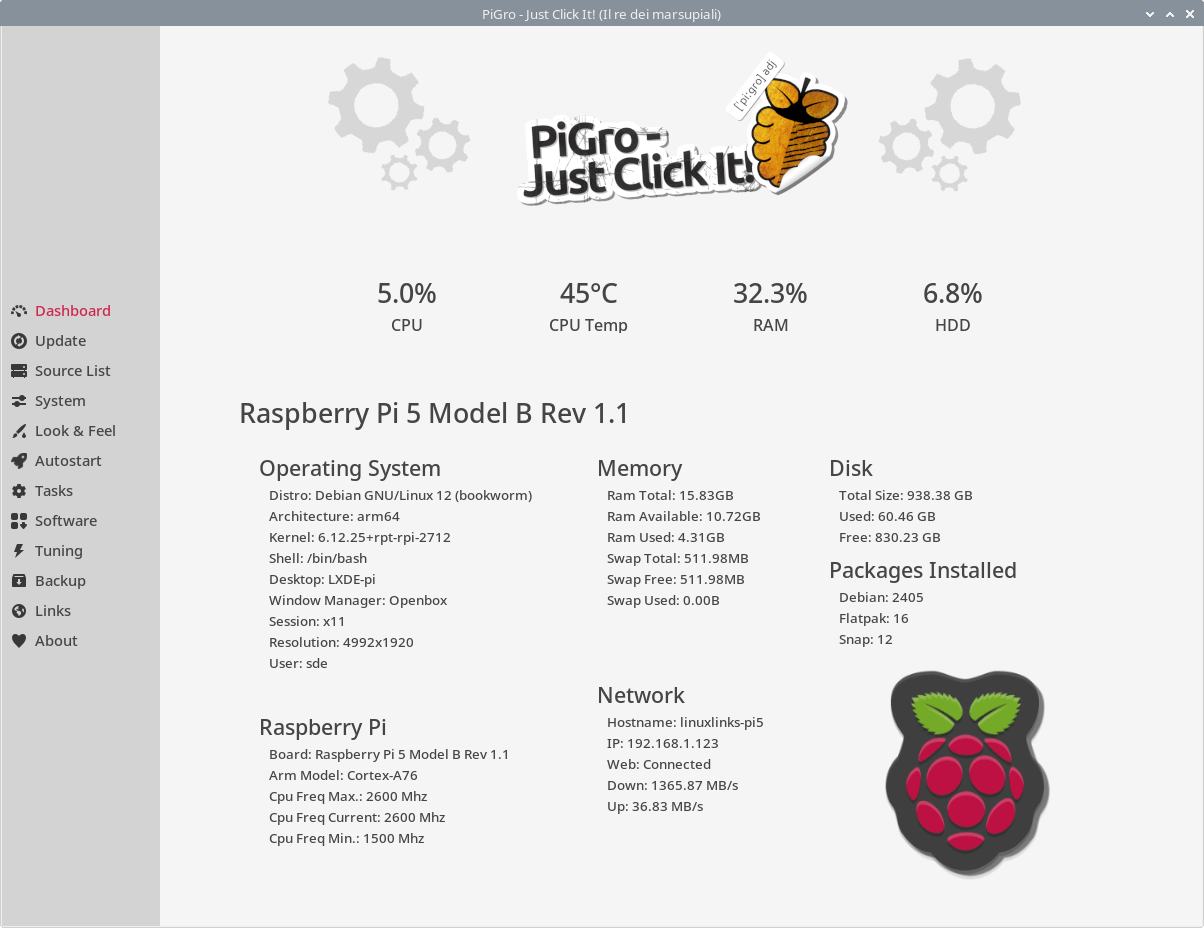 PiGro - Dashboard