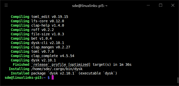 Building dysk with cargo