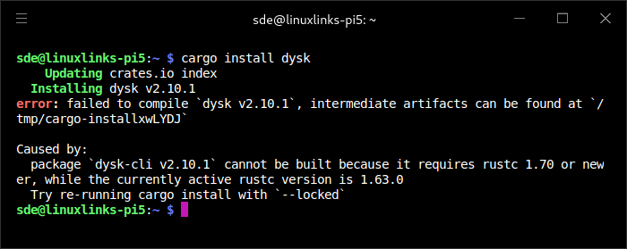 Building dysk fails