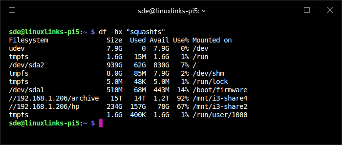 Exclude squashfs