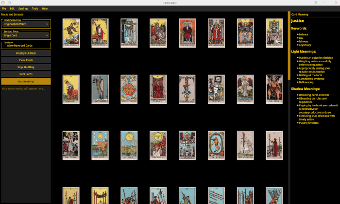 TarotCaster in action