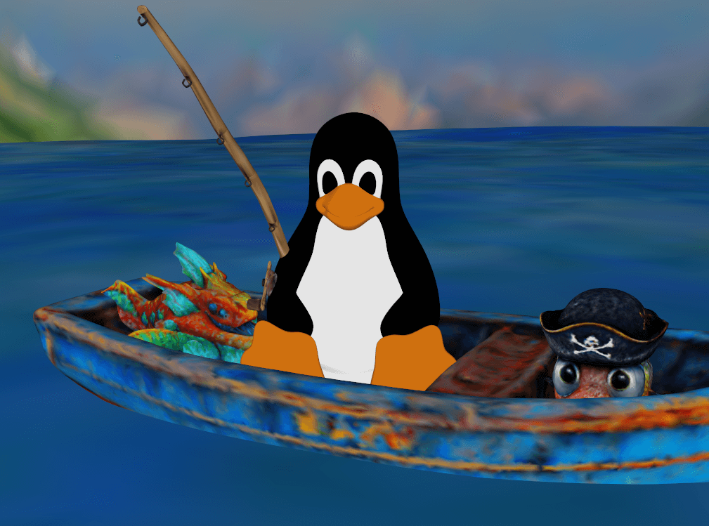 Tux Fishing in action