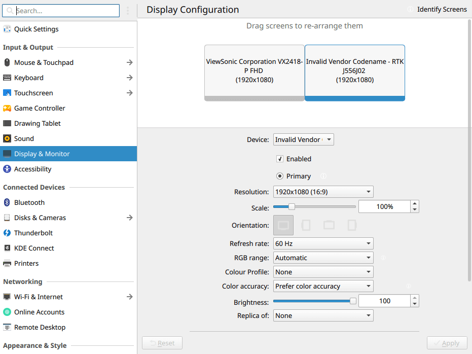 KDE Plasma Display Configuration