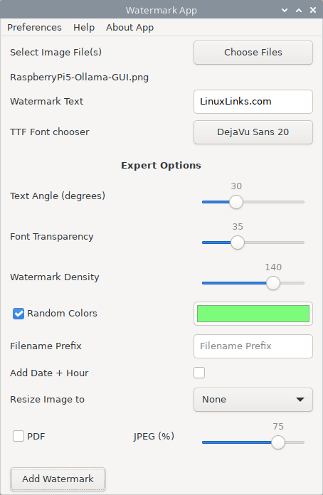 Watermark's expert mode