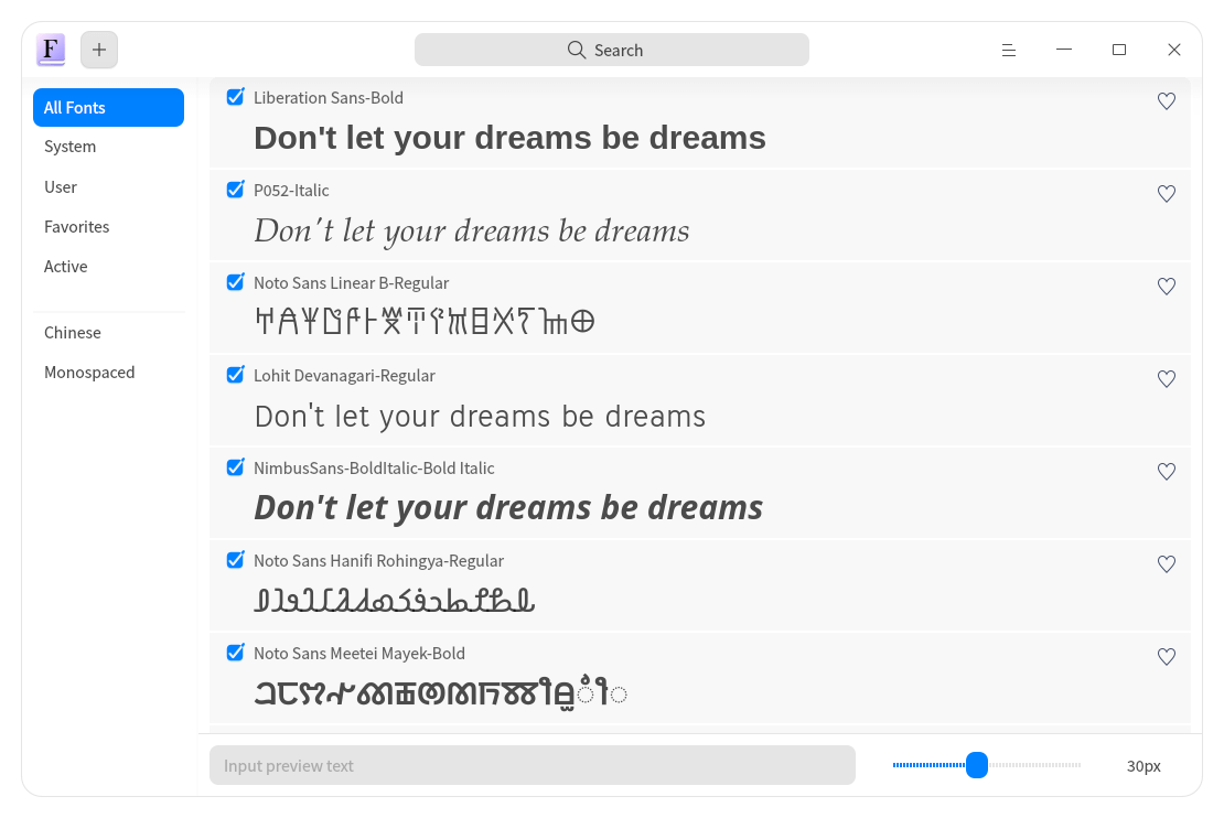 Deepin Font Manager