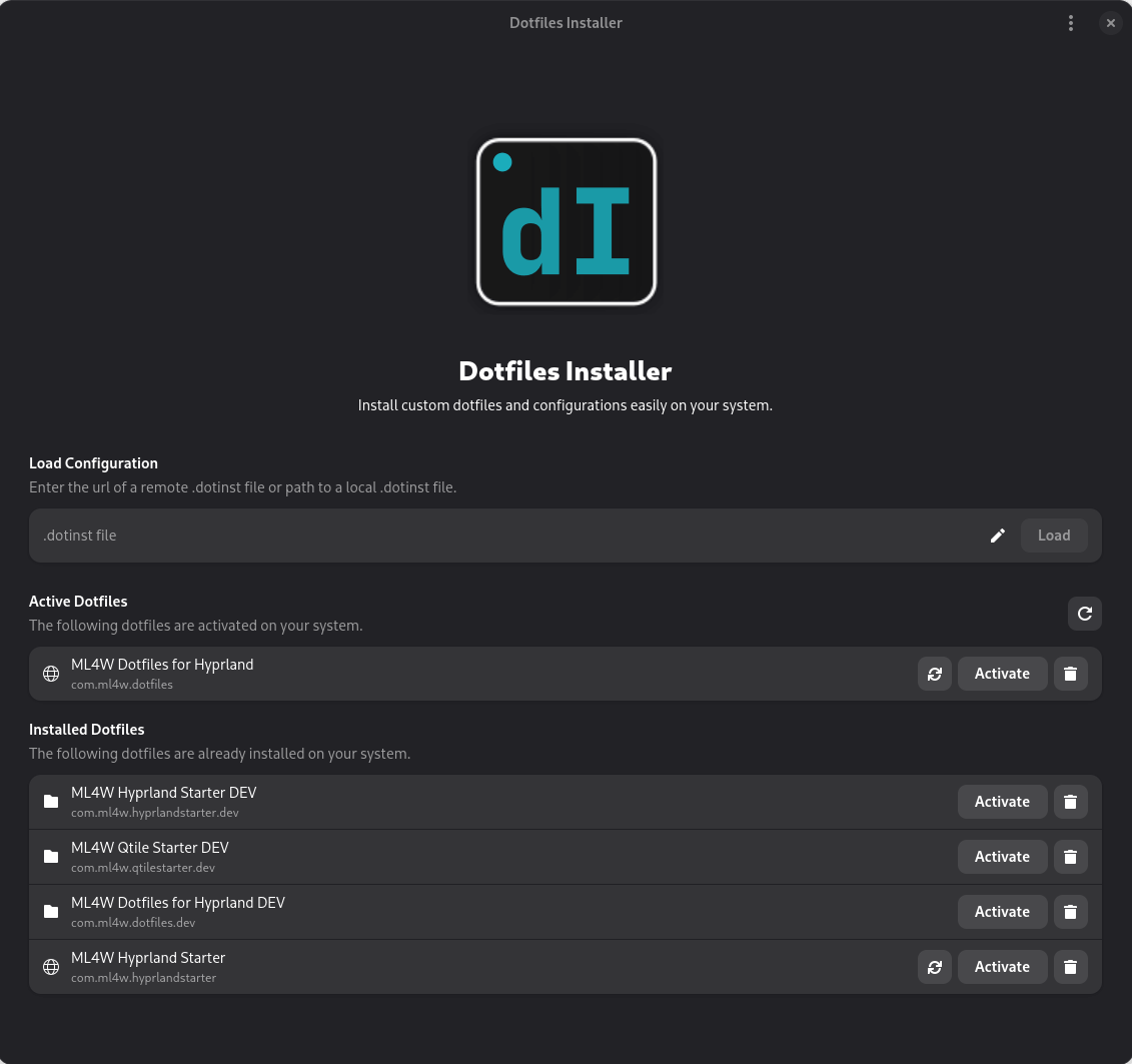 Dotfiles Installer in action