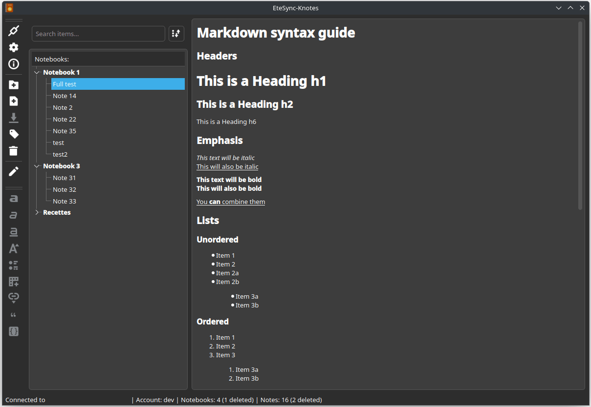Etesync-Notes in action