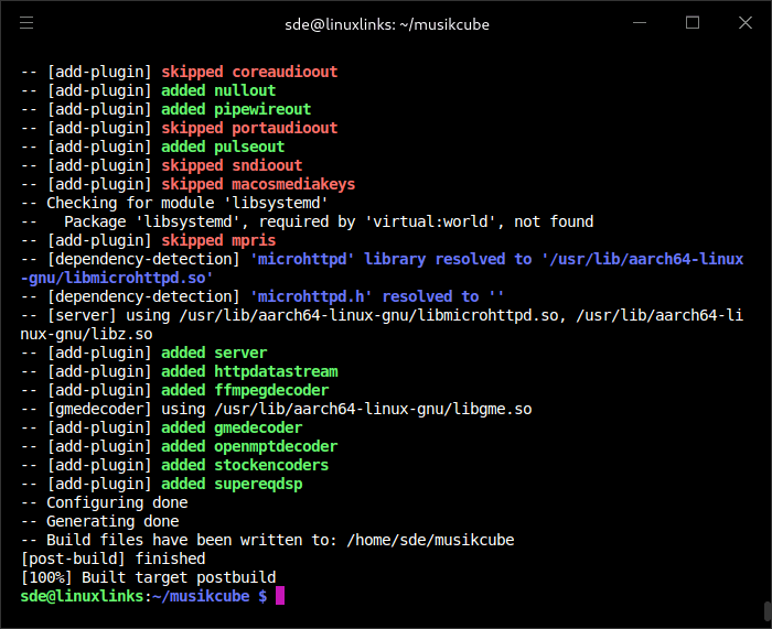 Building musikcube on a Raspberry Pi 5