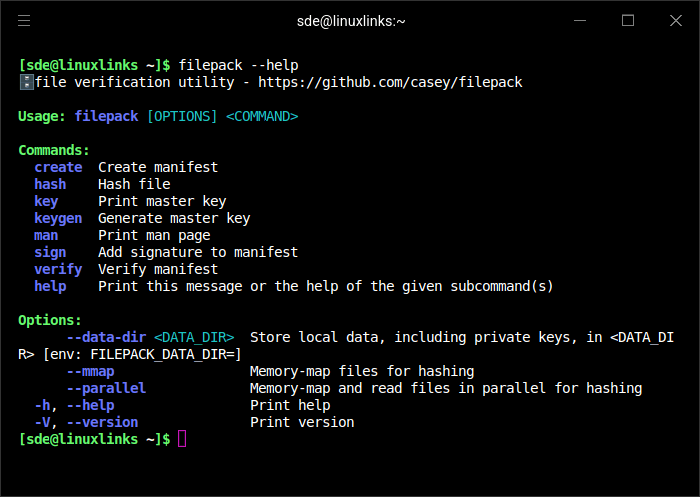 filepack options