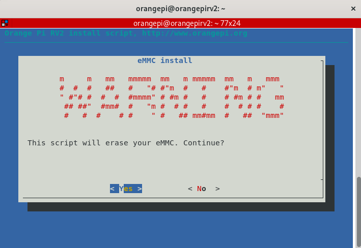 Orange Pi RV2: Installing operating system to the eMMC