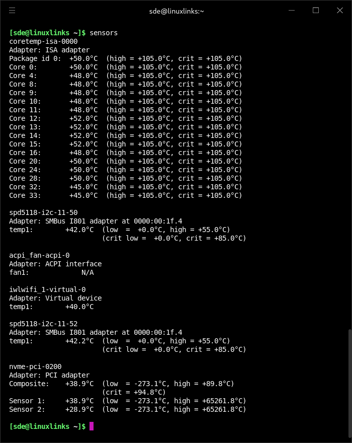 Temperature reading