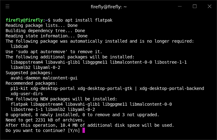 Install flatpak
