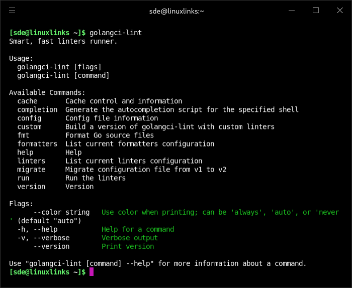 golangci-lint commands
