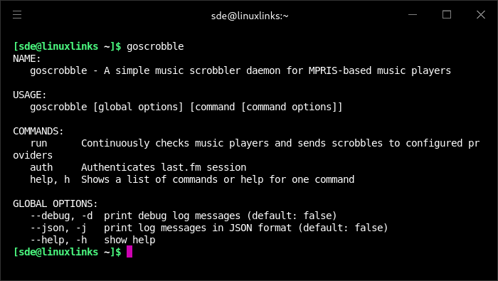 Commands and options