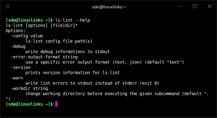 ls-lint options