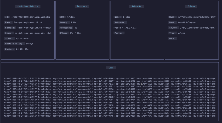 Cruise - Docker TUI client - LinuxLinks