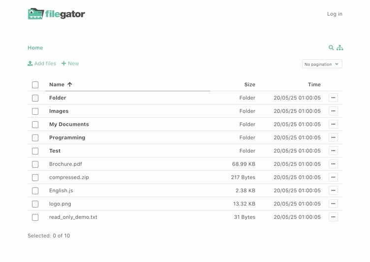 FileGator in action