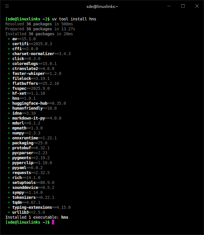Install hns