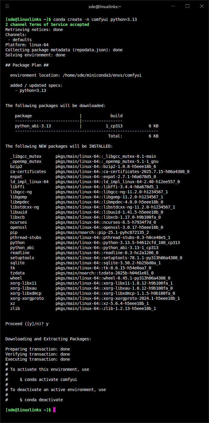 Set up conda environment