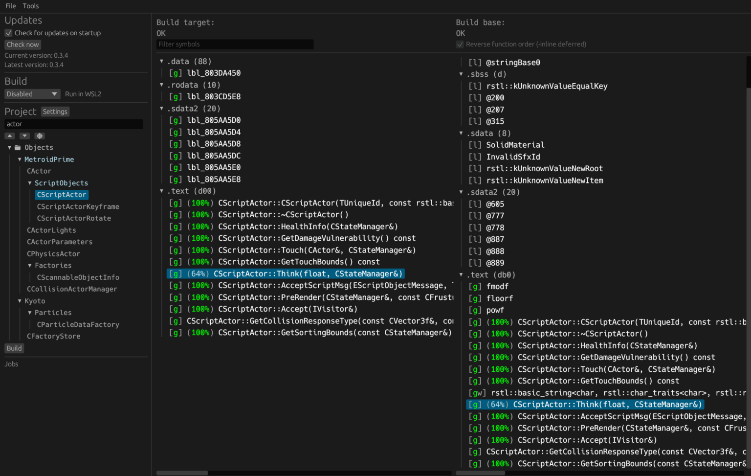 objdiff - local diffing tool for decompilation project - LinuxLinks