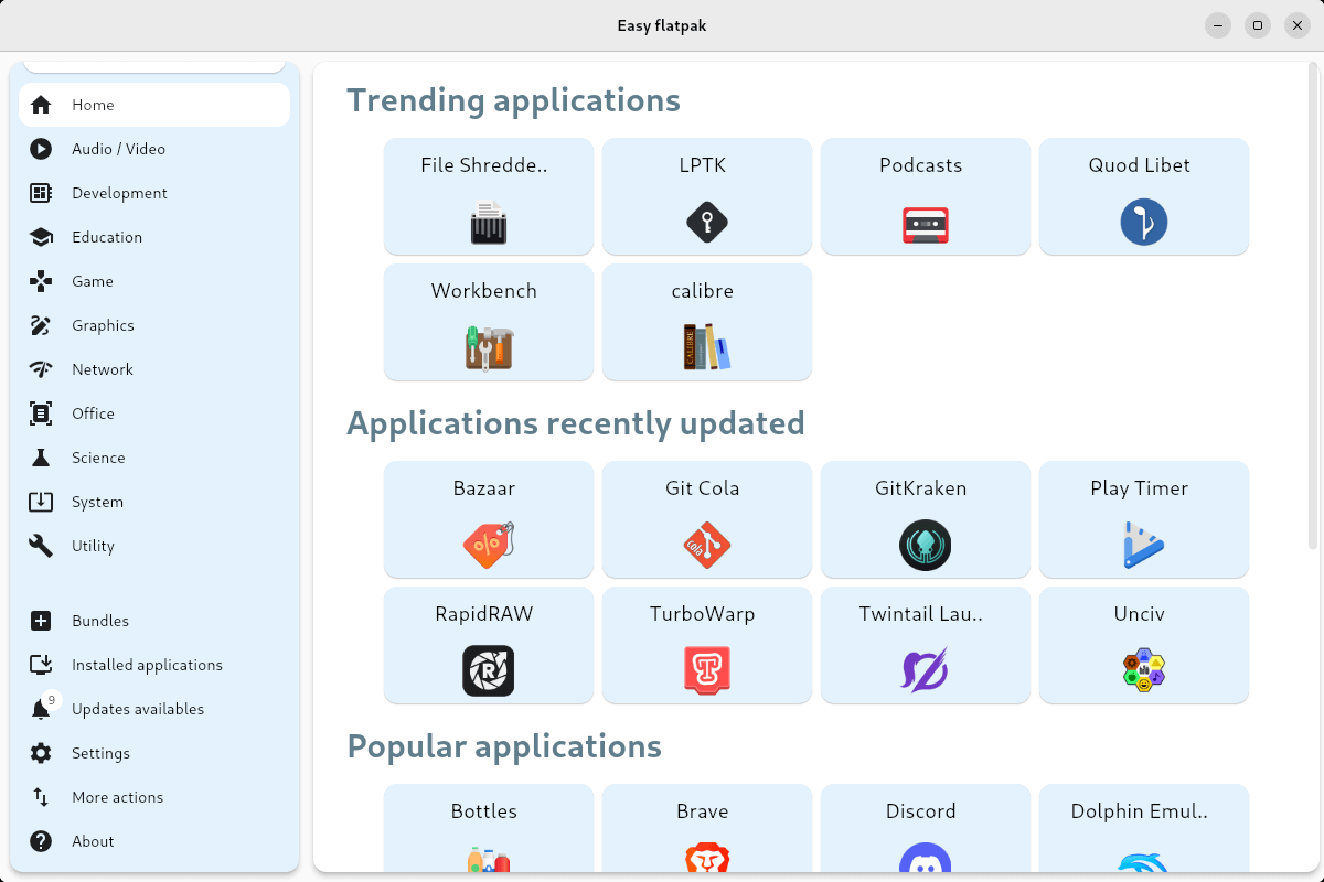 Easy flatpak in action