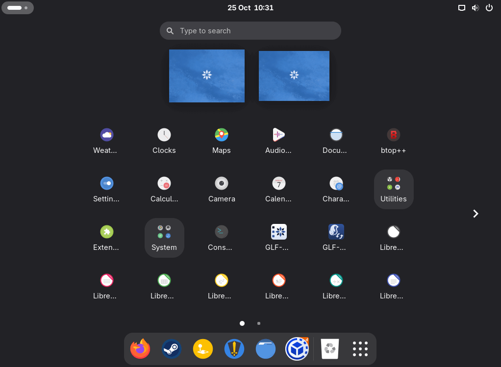 GLX OS desktop