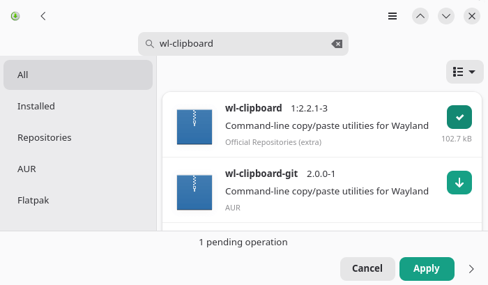 Installing wl-clipboard