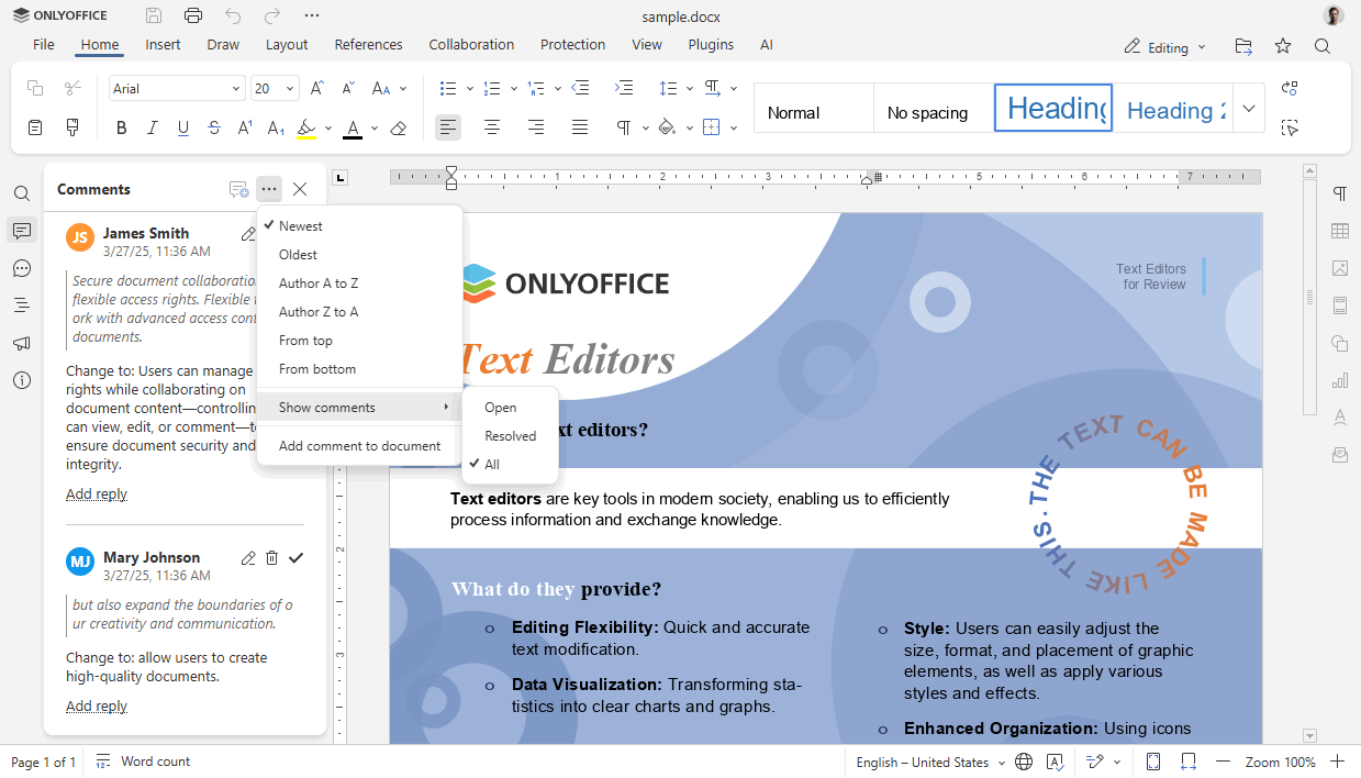 ONLYOFFICE Docs 9.1