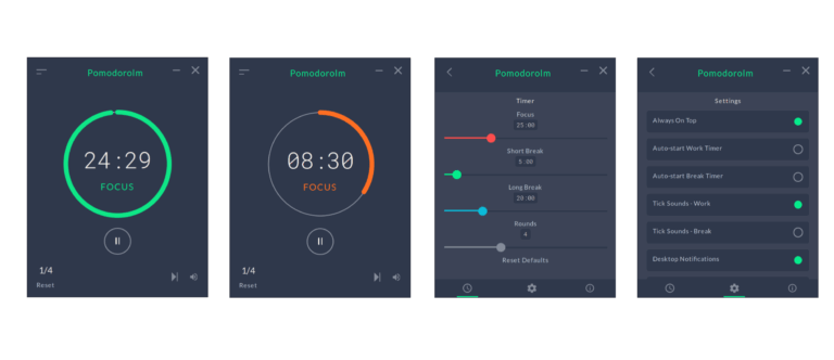 Pomodorolm - simple time tracker - LinuxLinks