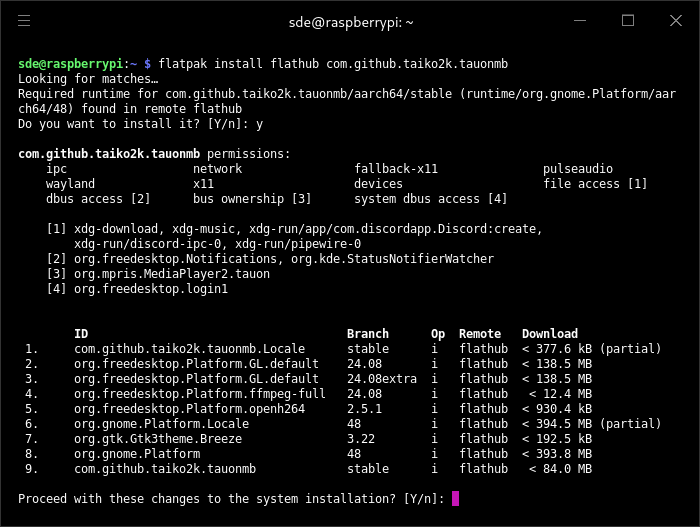 Install Flatpak for Tauon