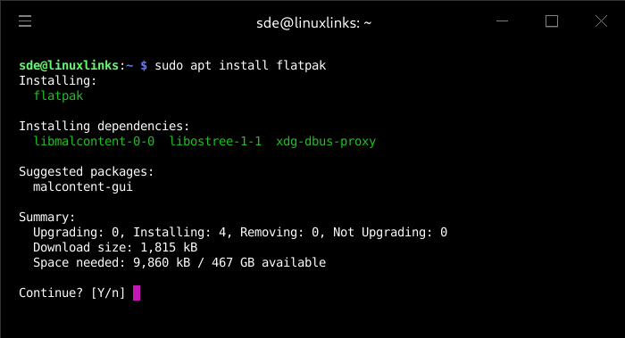 Install Flatpak on RPI5