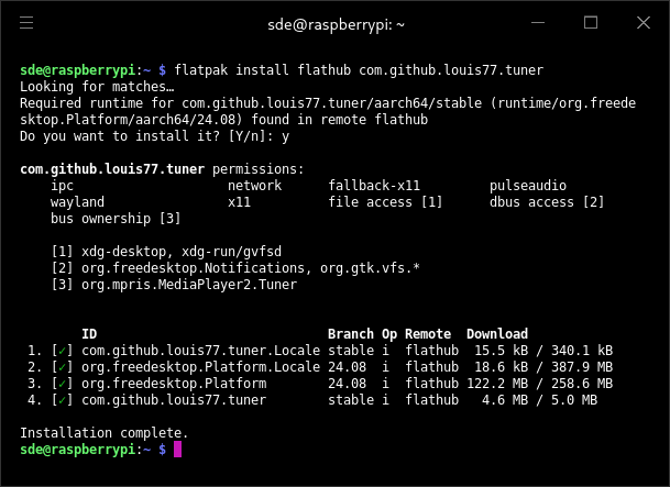 Installing Tuner on the Raspberry Pi 5