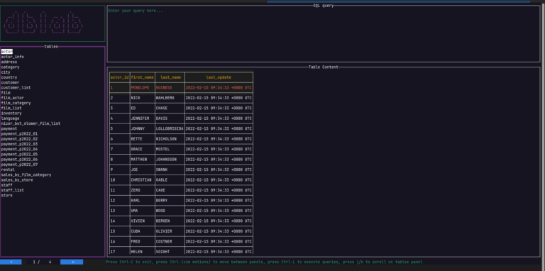 dblab - interactive client for PostgreSQL, MySQL, SQLite3, Oracle and ...