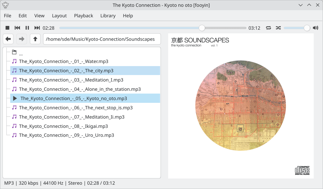 fooyin in action on the Raspberry Pi 5