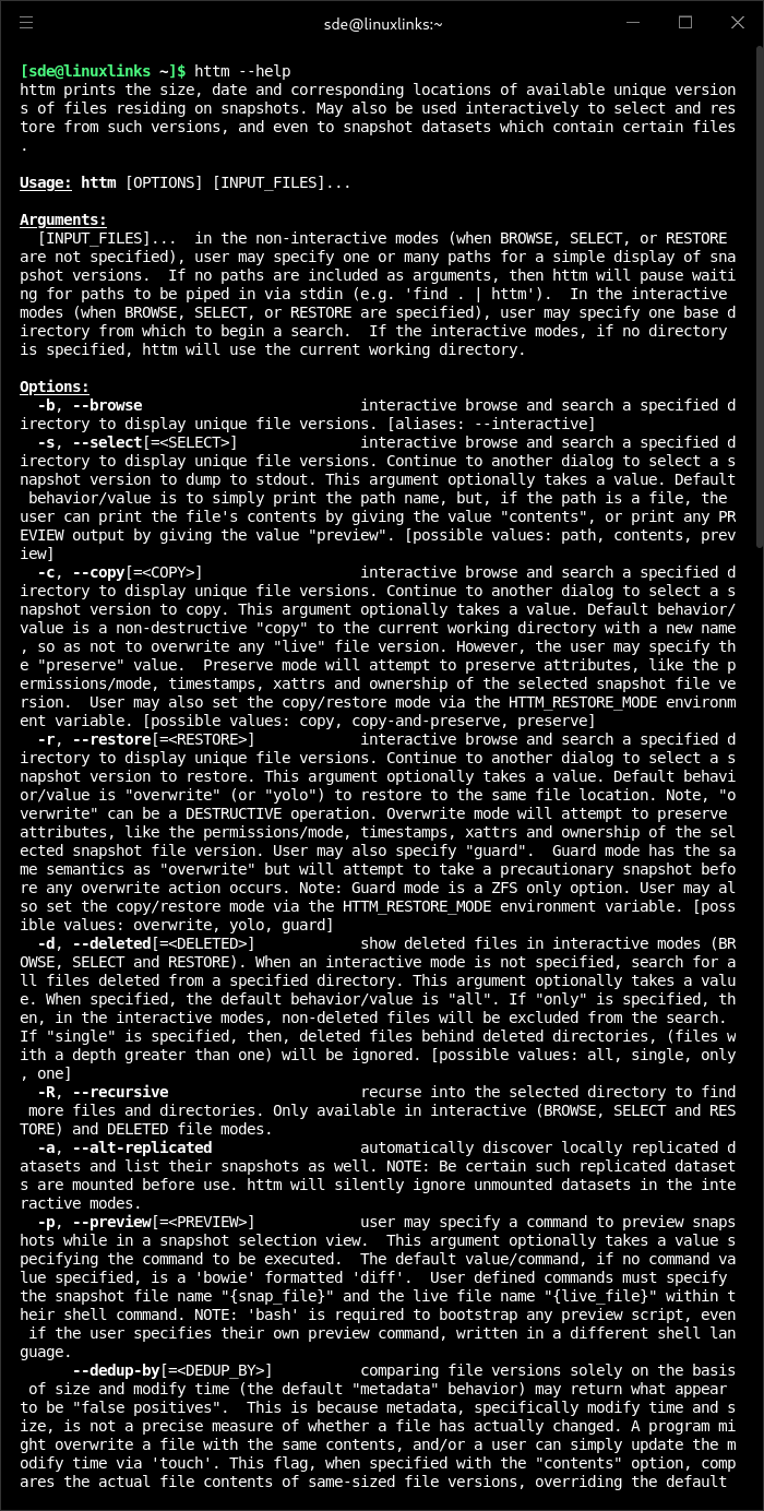 httm options