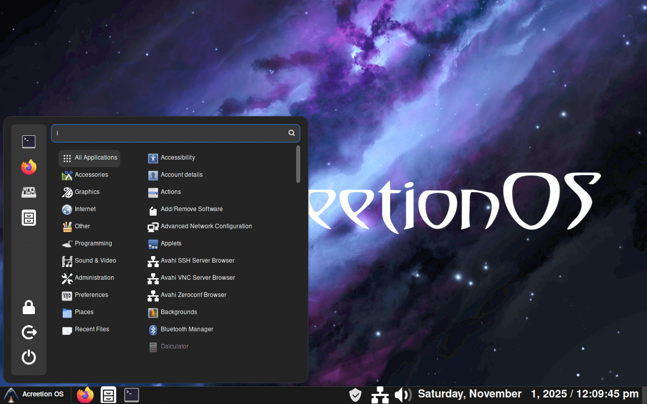 AcreetionOS in action