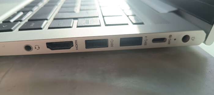 Right hand side of laptop