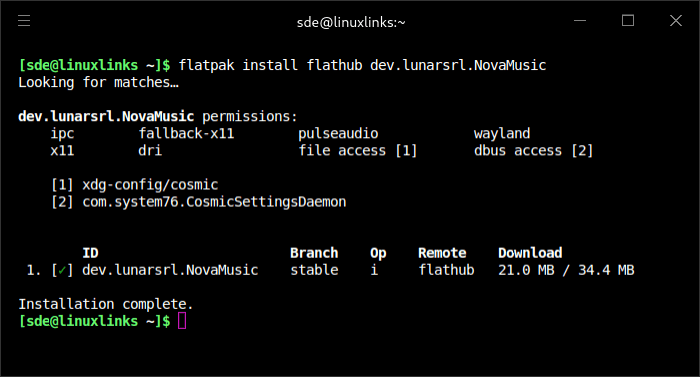 Installing Nova Music