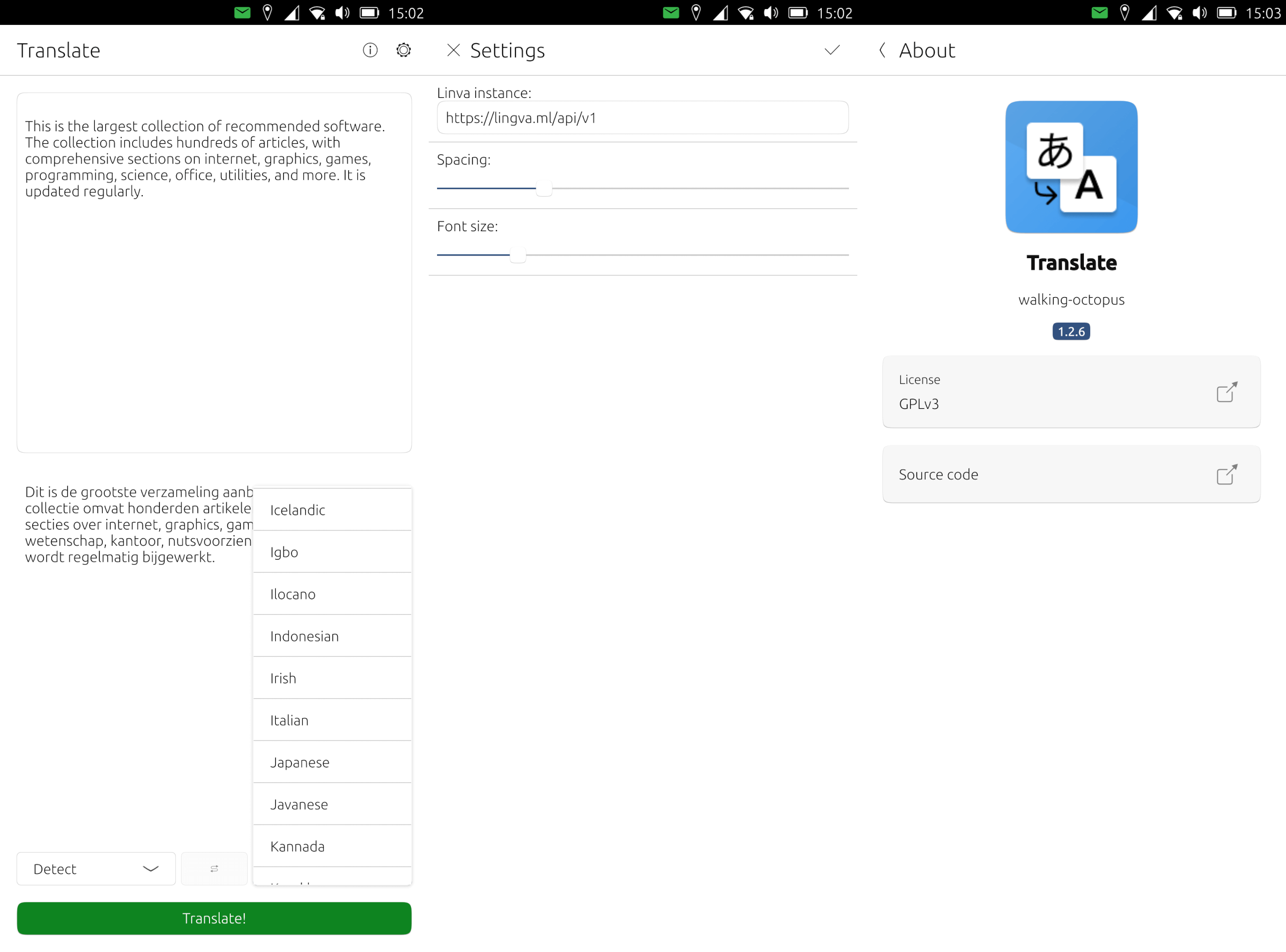 Translate app for Ubuntu Touch