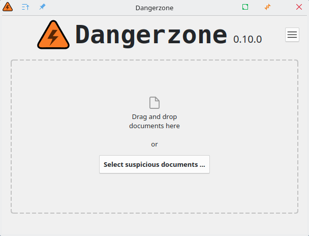Dangerzone at startup