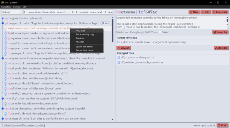 GG - GUI for the version control system Jujutsu - LinuxLinks