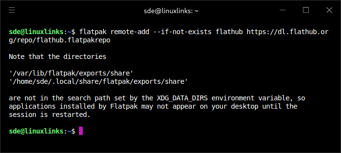 Flathub installation