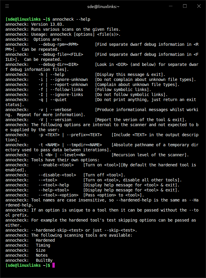 annocheck, part of annobin