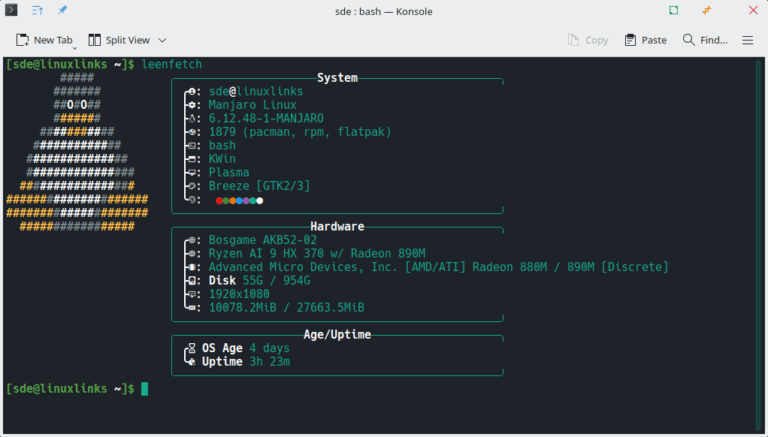 LeenFetch - system information tool - LinuxLinks