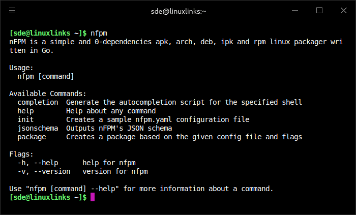 nfpm commands