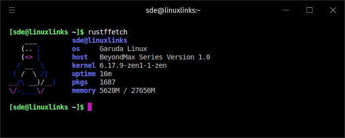 rustffetch in action