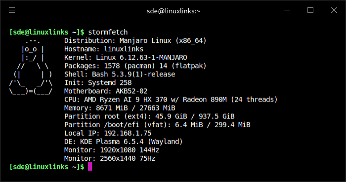 Stormfetch in action