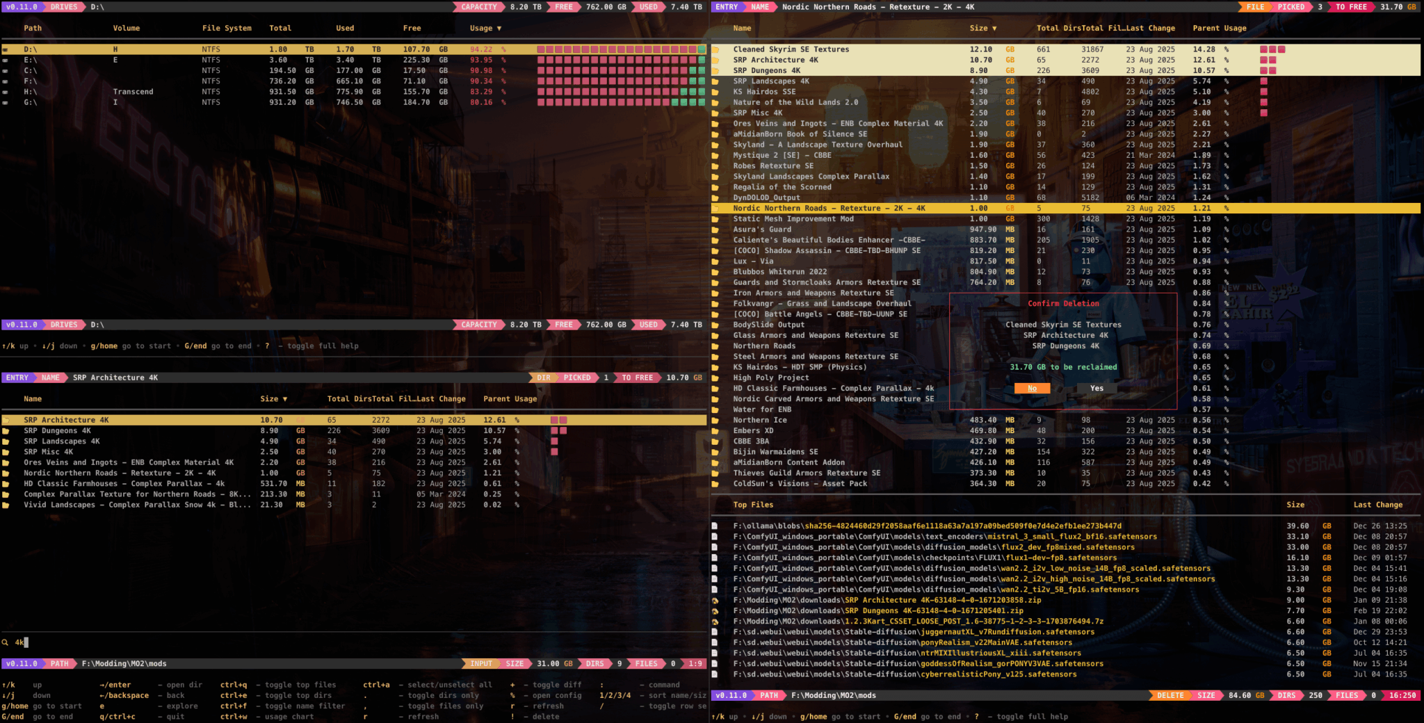 NoxDir - visualize file system usage - LinuxLinks