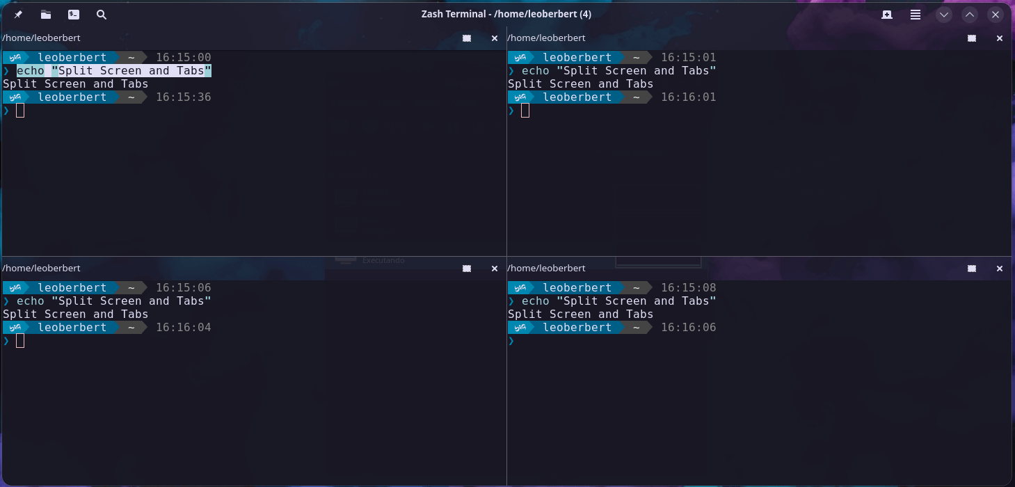 Zashterminal in action